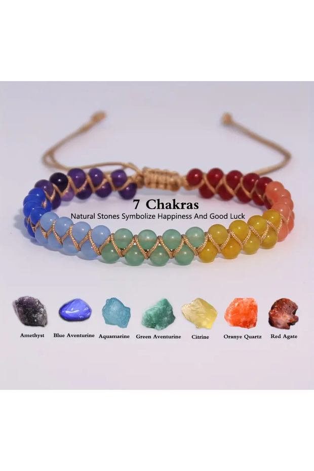 Natural Stone 7 Chakra Handmade Bracelet Foot Bracelet 100% Handmade