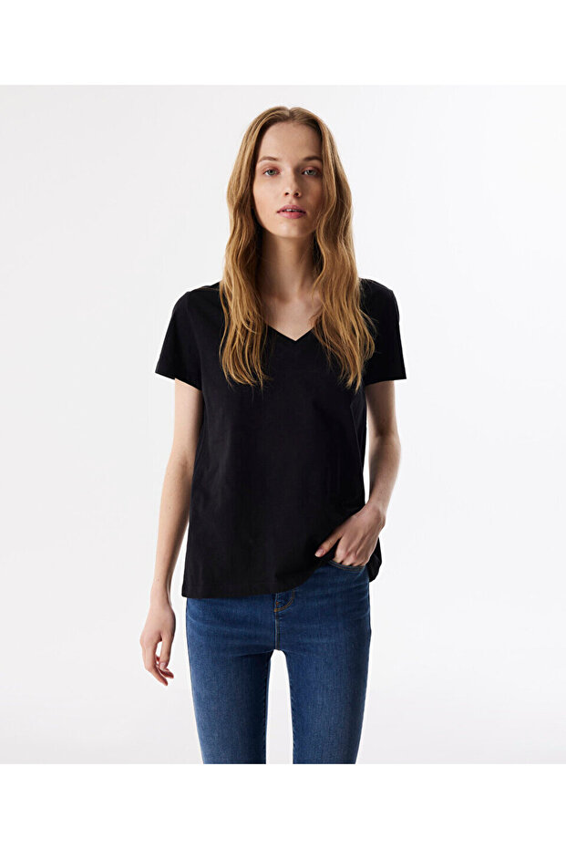 V YAKA BASIC TİŞÖRT - 1
