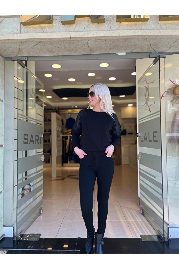 KOLU NAKIŞ DETAYLI TRİKO - 3