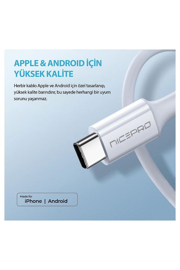 CTC20 45W 2m TPE Type-C to Type-C Hızlı Şarj ve Data Kablosu - 3