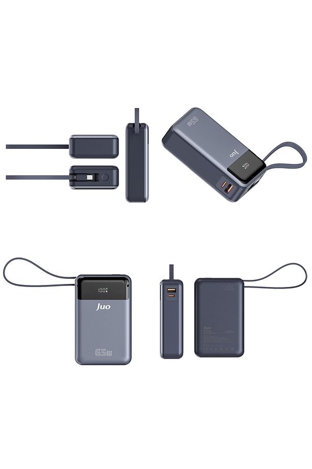20000 Mah 65w Led Ekranlı Usb-a Type-c Kablolu Taşınabilir Hızlı Şarj Cihazı Powerbank - 7