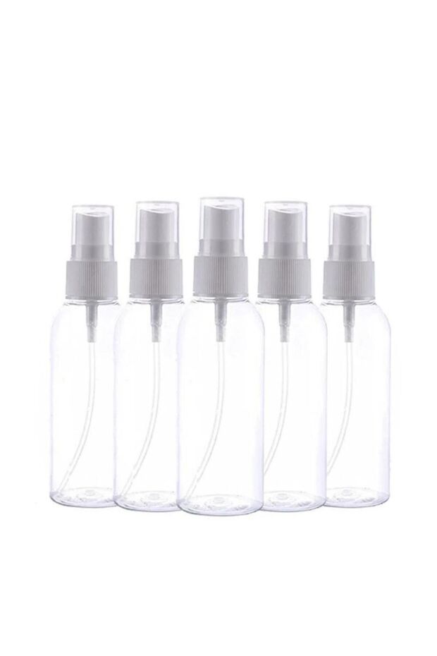 Sprey Başlıklı 100 ml Boş Pet Şişe 5 Adet Sağlam Sert Plastik - 3