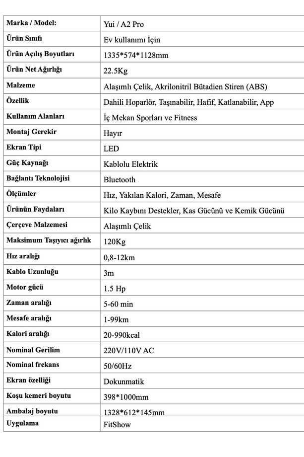 A2 Pro 2024 Model 12 Km Hız-120 Kg Taşıma Kapasitesi-bluetooth Hoparlör-akıllı Koşu Bandı-1.5 Hp - 8