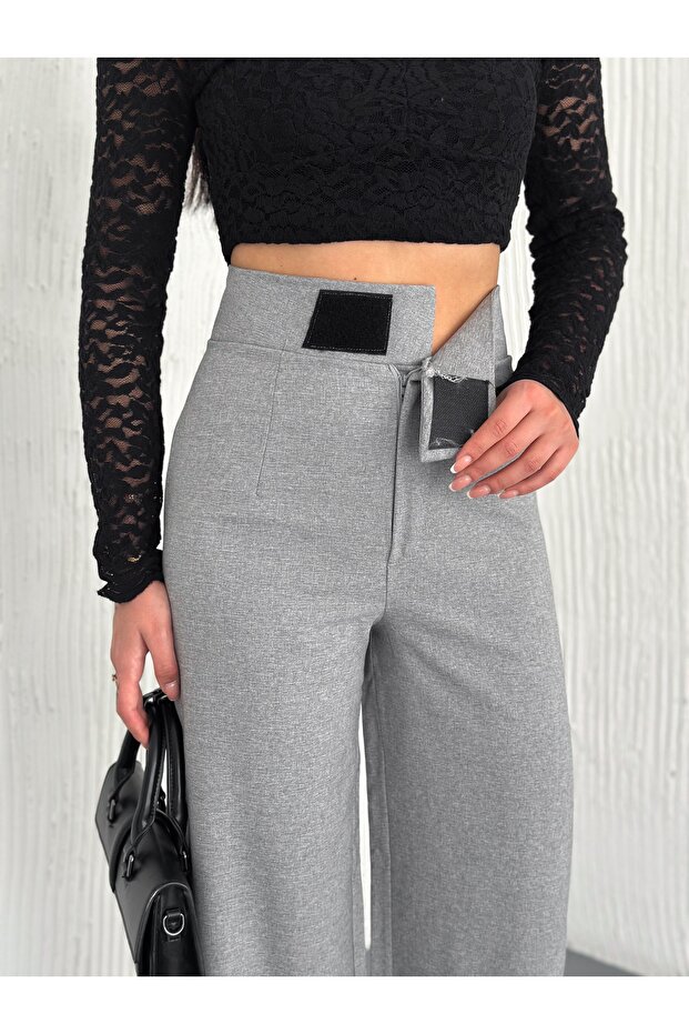 Cirted Fabric Pants / Women's Fabric Pants Wide Legs