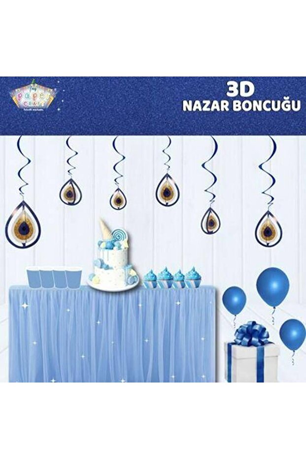 3D Evil Eye Bead Hanging Ceiling Ornament 10 Pcs