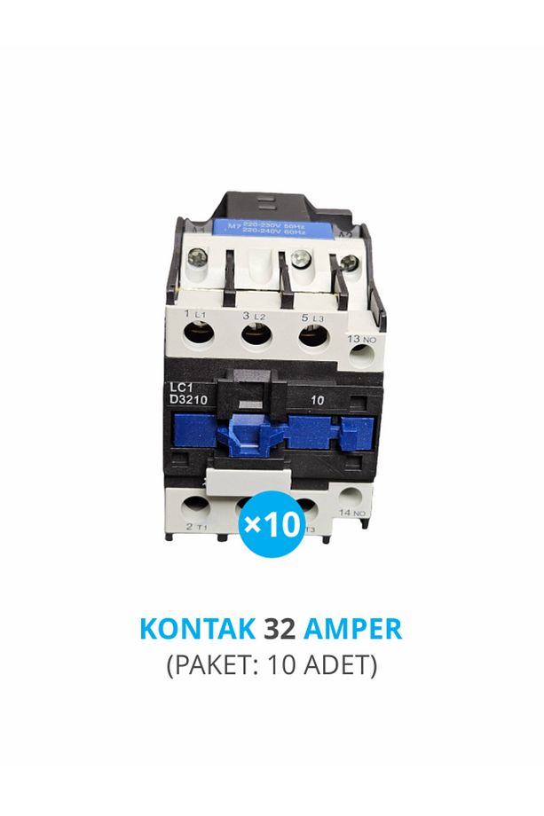 KONTAKTÖR 3 FAZ + YARDIMCI KONTAK 32 AMPER (D32-3P-220V) (PAKET: 10 ADET) - 1