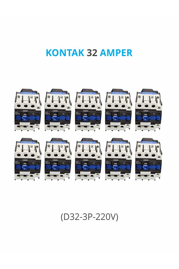 KONTAKTÖR 3 FAZ + YARDIMCI KONTAK 32 AMPER (D32-3P-220V) (PAKET: 10 ADET) - 2
