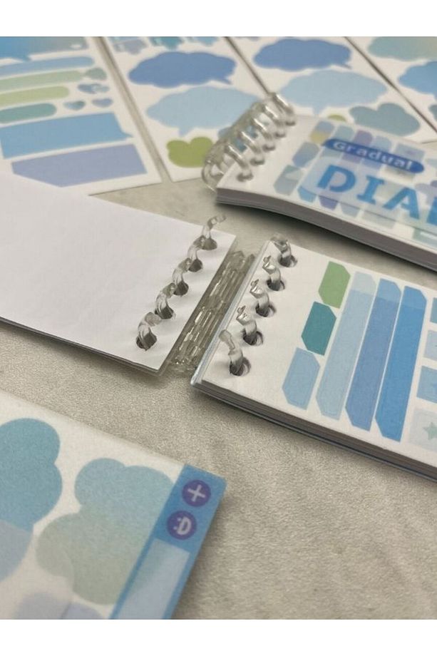 20 Yaprak Binderli Mavi Tonları Planlayıcı İndeks/İndex Sticker/Postit/Post-it - 4