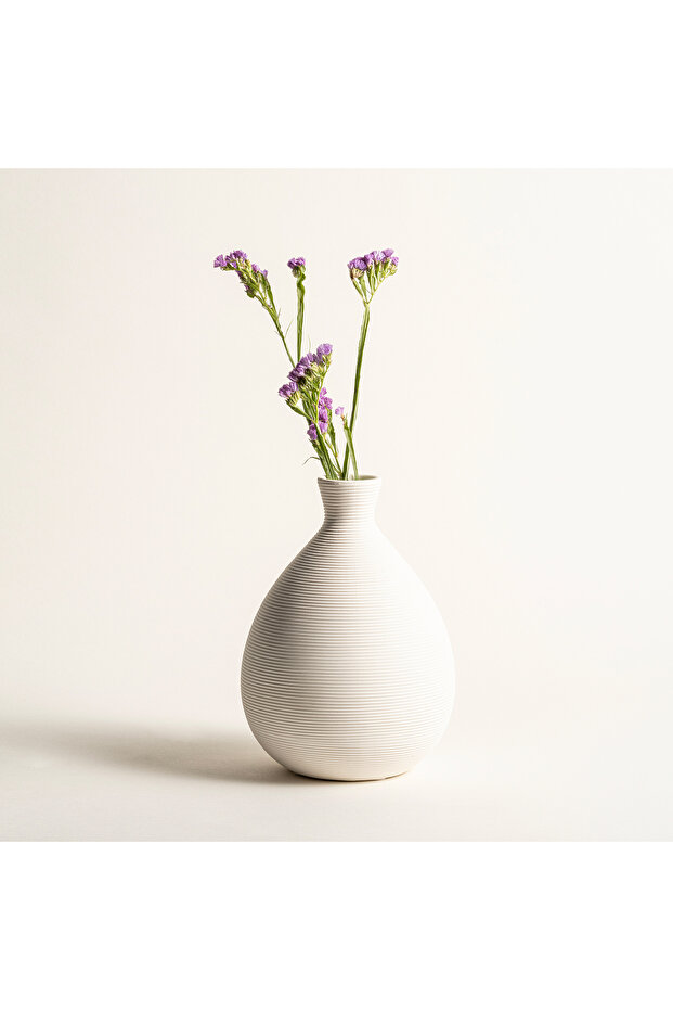 Lılıng Seramik Vazo 19 Cm Ekru - 1