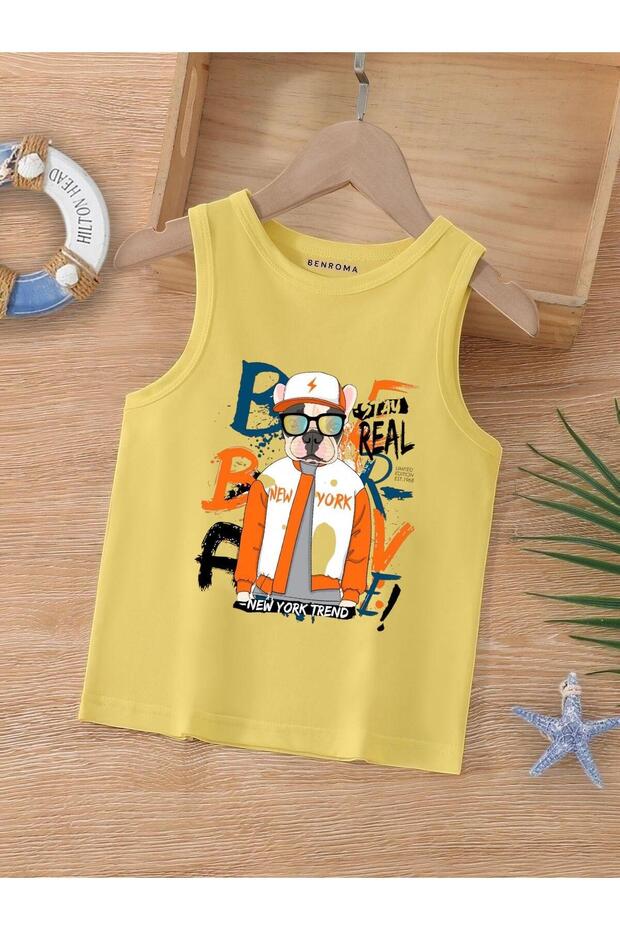 Cartoon Character Printed Sleeveless Children's T-Shirt