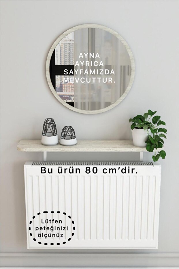 Petek Üstü Tak Çıkar , Uçan Raf & Dresuar Duvar Montajsız Oval Kesim 80 Cm - 1