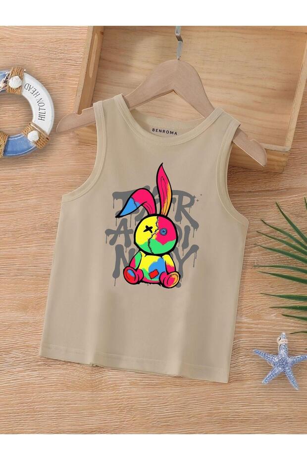 Cartoon Character Printed Sleeveless Children's T-Shirt
