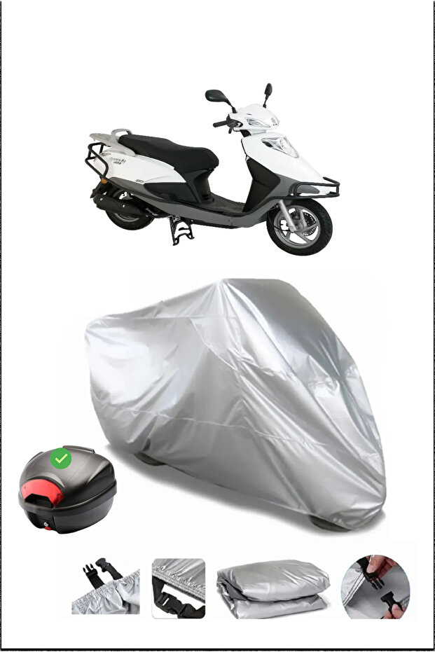 Abush Speedy100I Rear Bag Compatible Gray Waterproof Canvas (Motorcycle)