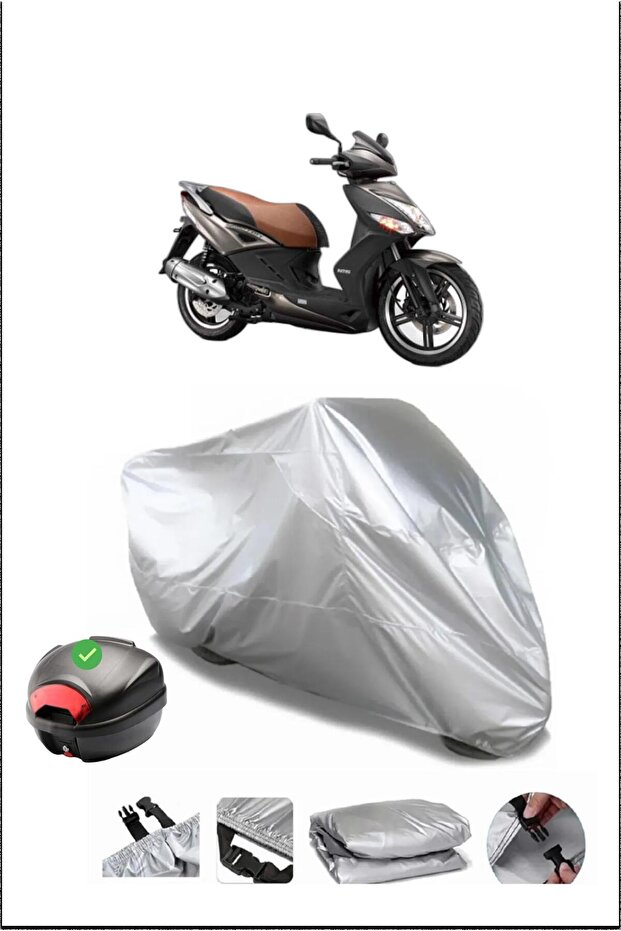 Kymco Agilitycity125 Rear Bag Compatible Gray Waterproof Canvas (Motorcycle)