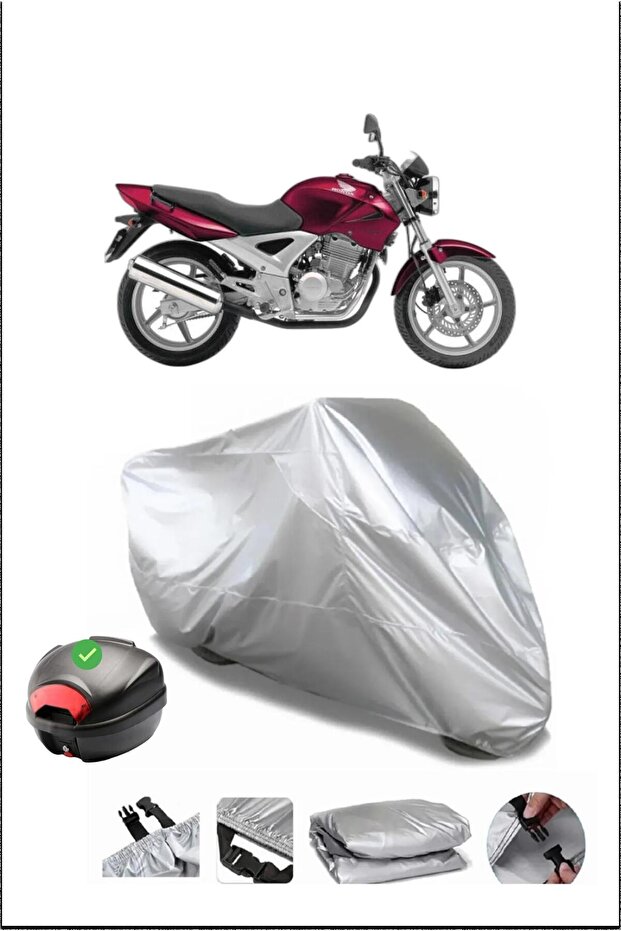 Honda Cbf250 Rear Bag Compatible Gray Waterproof Canvas (Motorcycle)