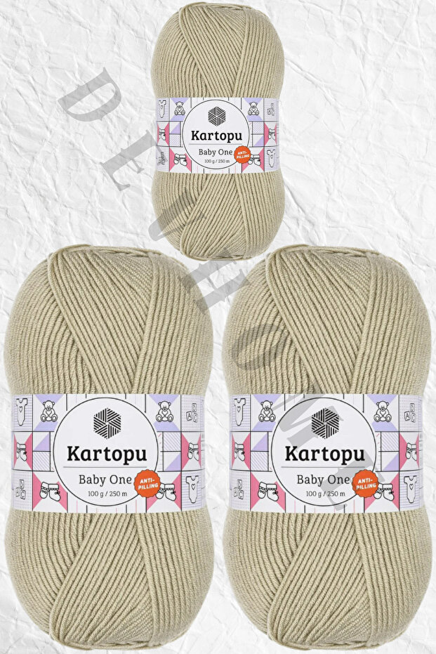 Kartopu Baby One 100% صوف أطفال مضاد للوبر، لا يسبب بيلينغ، لا يسبب التمزق، 3 قطع Devhome