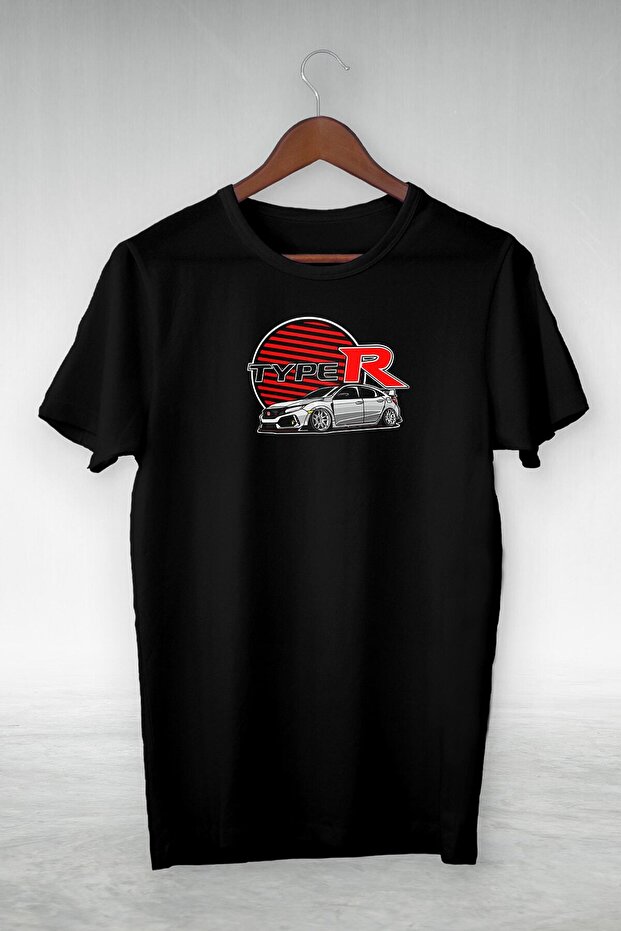 Unisex Black Type R Illustration Vip Design T-shirt