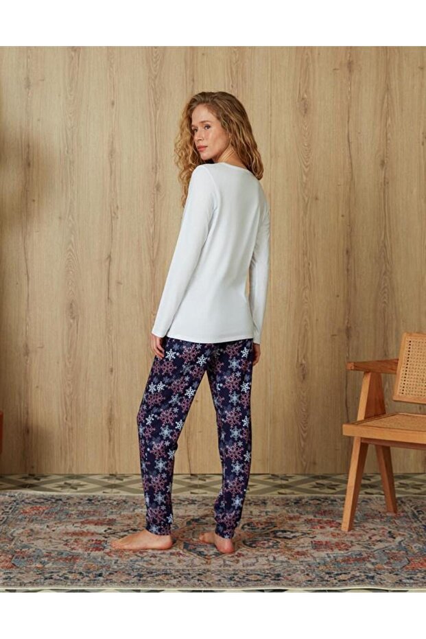 Λευκό Σετ Πιτζάμες Uzunkol - 1