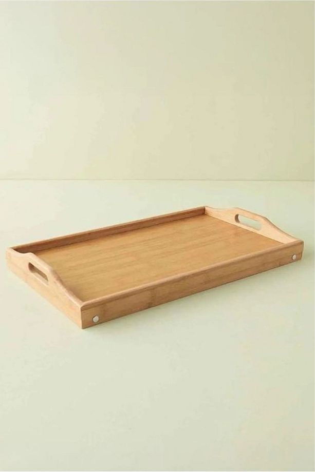 Katlanır Ayaklı Bambu Yatak Keyif Tepsisi (38CM*26CM), Portatif Tepsi - 5