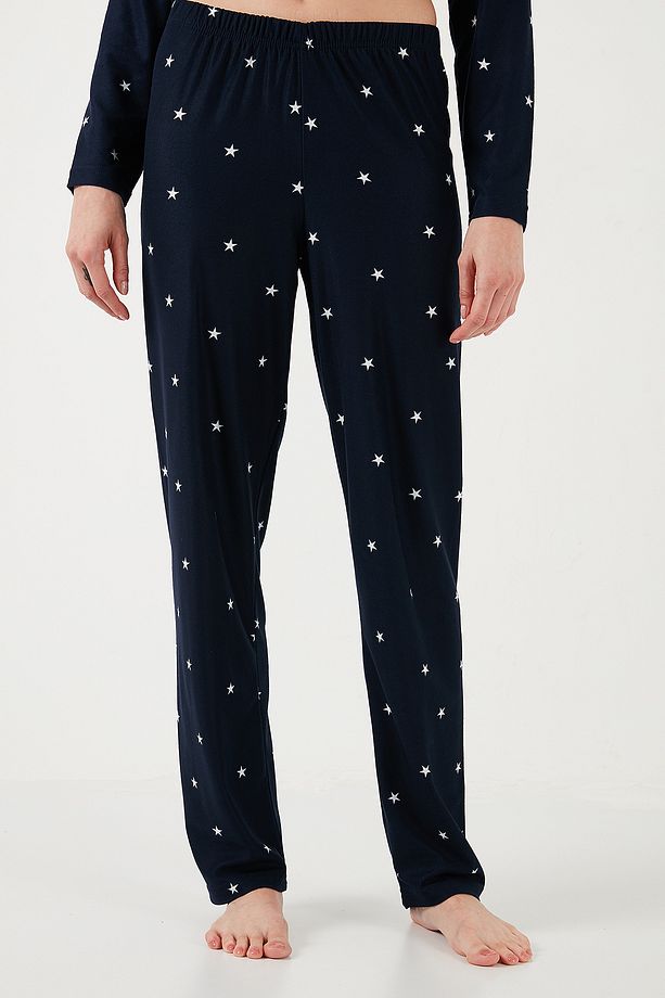 Streç Regular Fit Apaş Yaka Beli Lastikli Pijama Takımı Pijama Takımı 65720501 - 6