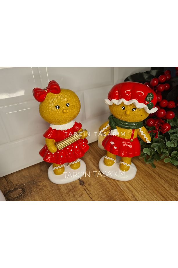 El Yapımı,2'li Sevimli Kurabiye Adam Biblo,(Gingerman)(HANDMADE) - 4