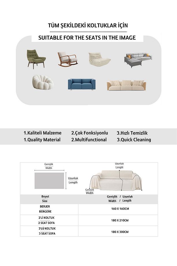 NATURAL BERJER KOLTUK ÖRTÜSÜ TEKLİ KOLTUK EKRU 160x160 - 4