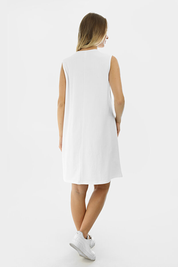Kolsuz Basic Penye Mini Elbise 2028 - Penye Tunik - 2