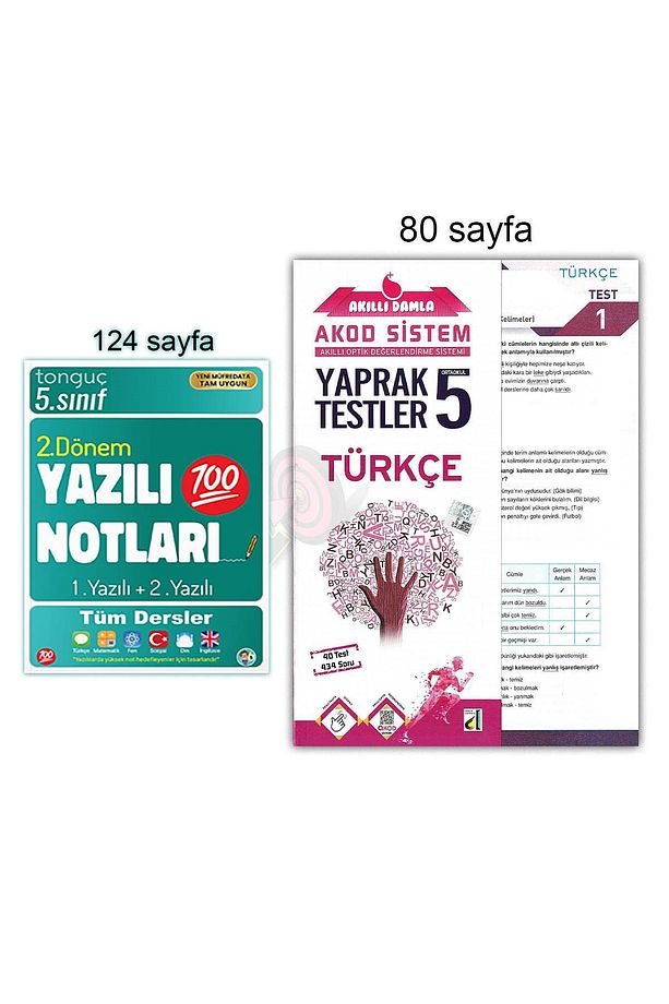 5. Sınıf 2. Dönem Yazılı Notları Tüm Dersler & Türkçe Yaprak Test - 1