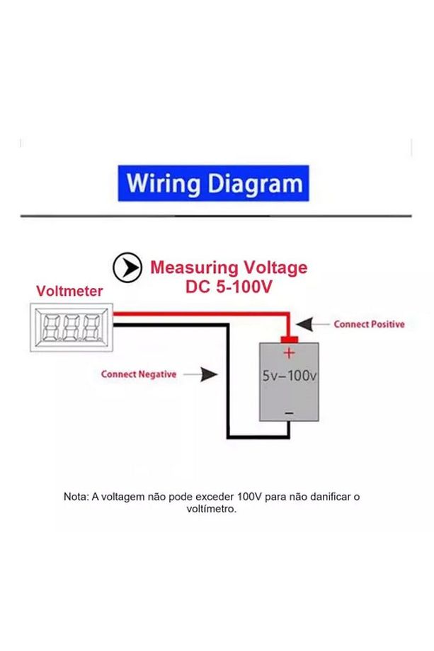 Dijital Voltmetre DC4-100V Kırmızı Araç Karavan Motorsiklet Yat Tekne - 4