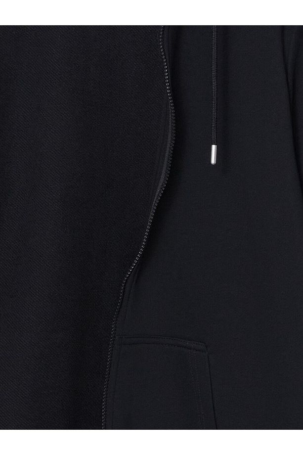 LCWAIKIKI Basic Kapüşonlu Uzun Kollu Erkek Fermuarlı Sweatshirt - 2