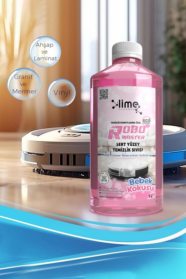 Robo Master Akıllı Robot Süpürge Suyu, Mop Suyu Yüzey Temizleyici Robot Deterjanı (Bebek Kokusu) 1 L - 2