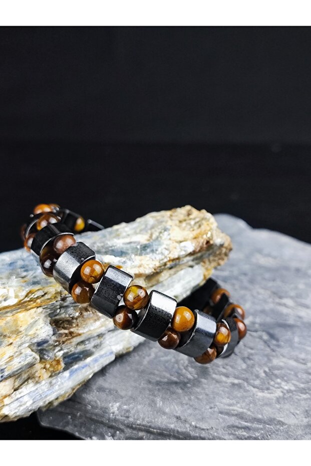 Rolex Hematit ve Kaplangözü Taşı Bileklik - 1