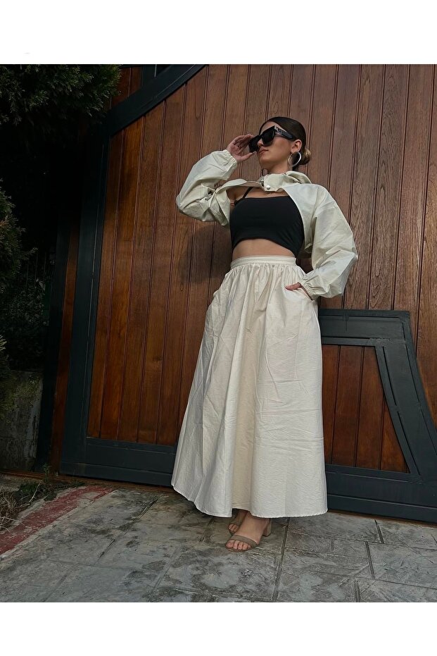 Geniş keten etek - 2