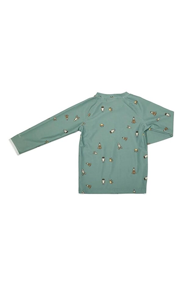 Kris Uv Protection Men's Long Sleeve Swimsuit T-Shirt Space
