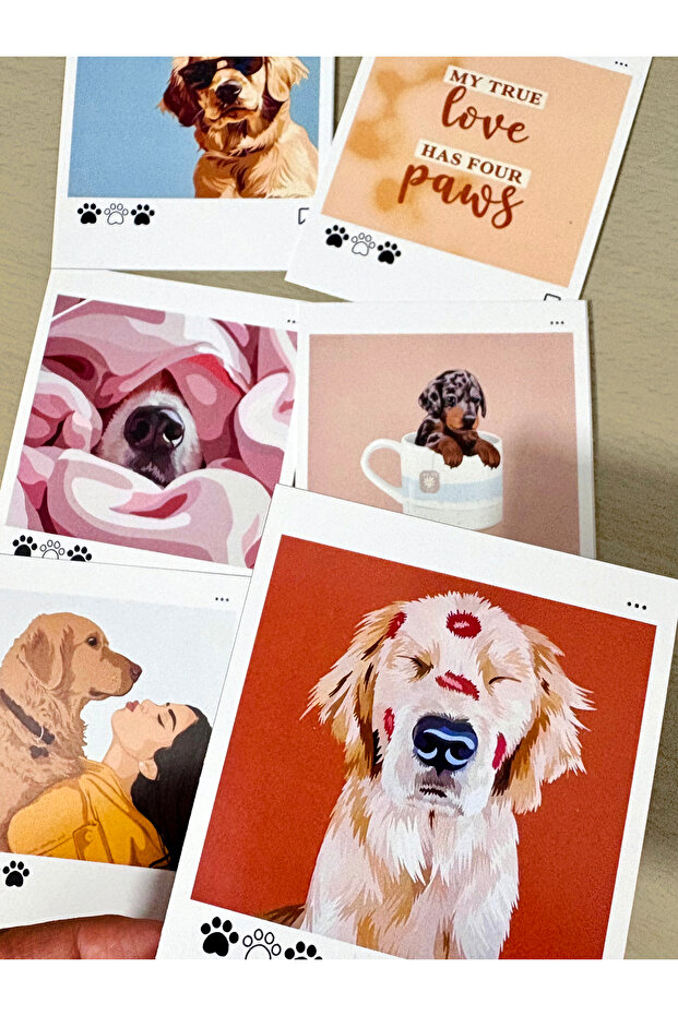 6 Pcs Dog Mom Animal Lover Dog Mother Pola Decorative Card Set