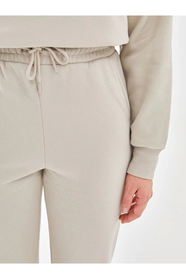 Lcw Vision Gri Beli Lastikli Kadın Kalın Jogger Eşofman Altı - 3