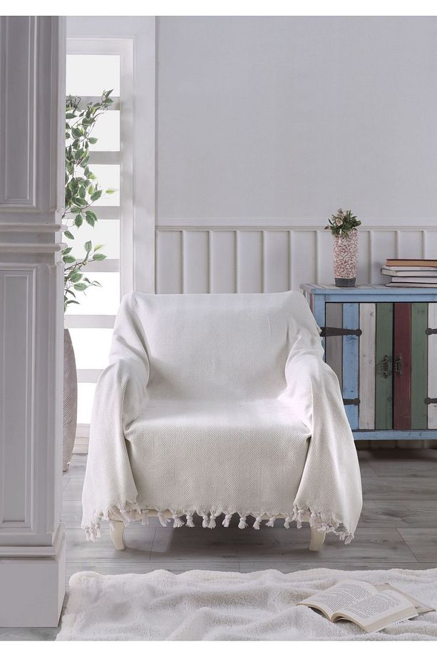 NATURAL BERJER KOLTUK ÖRTÜSÜ TEKLİ KOLTUK EKRU 160x160 - 1
