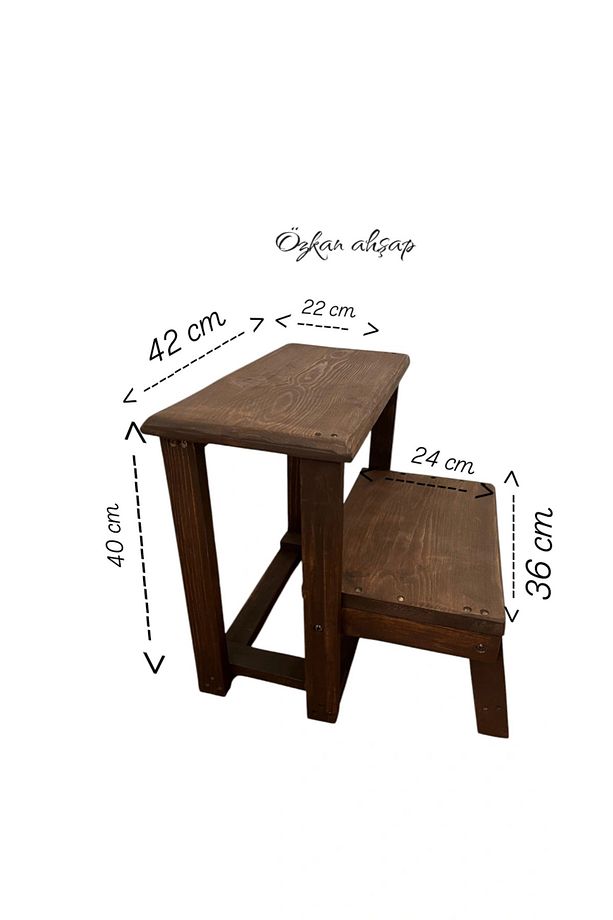 Katlanabilir ahşap basamak, tabure, Özkan ahşap - 7
