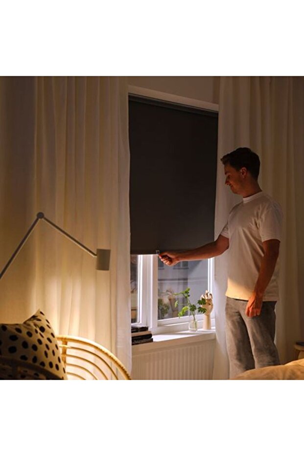 - FÖNSTERBLAD, stor perde, gri, 100x155 cm - 2