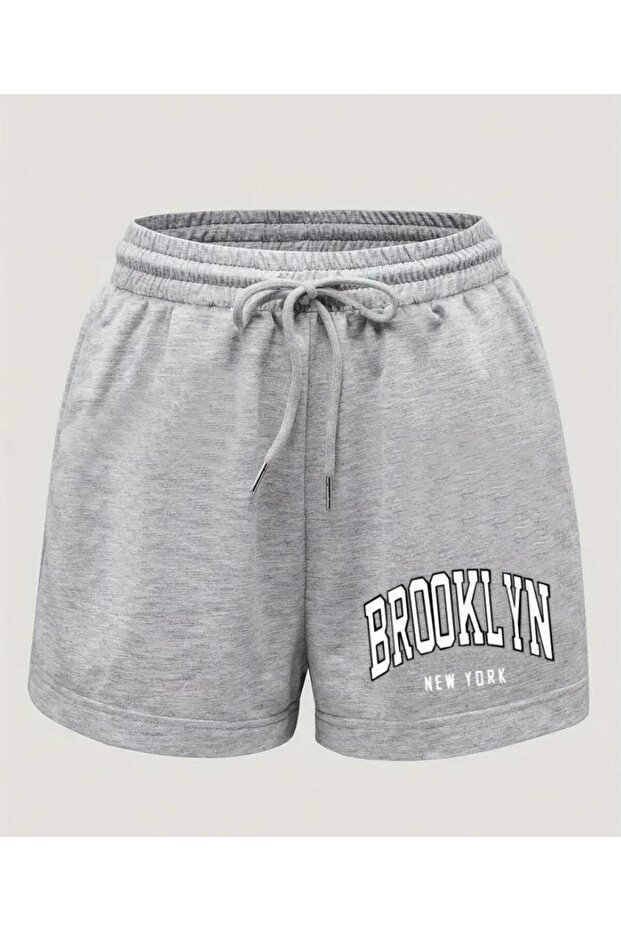 Men's Brooklyn Printed Bermuda Pocket Corded Regular Fit Fit Gray Shorts