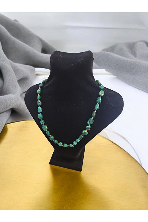 Malahit Doğal Taş Kolye - 2