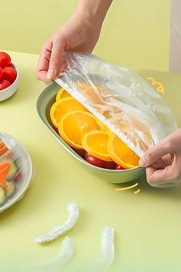 Hijyenik ve Kullanışlı: 100 Adet Lastikli Tabak ve Tencere Bonesi ile Gıdalarınızı Koruyun - 1