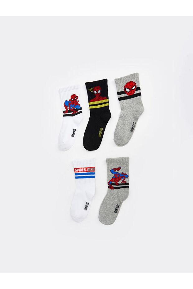 Mixed spider-man patterned boy's ankle socks - 5 pack