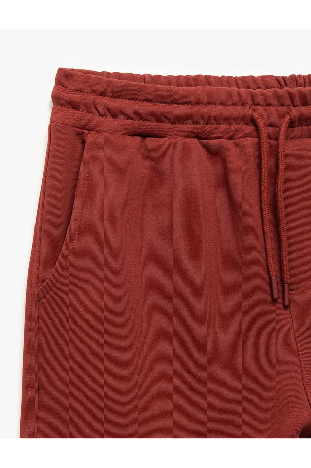 Lastikli Paça Cep Detaylı Beli Bağcıklı Jogger Eşofman Altı - 5
