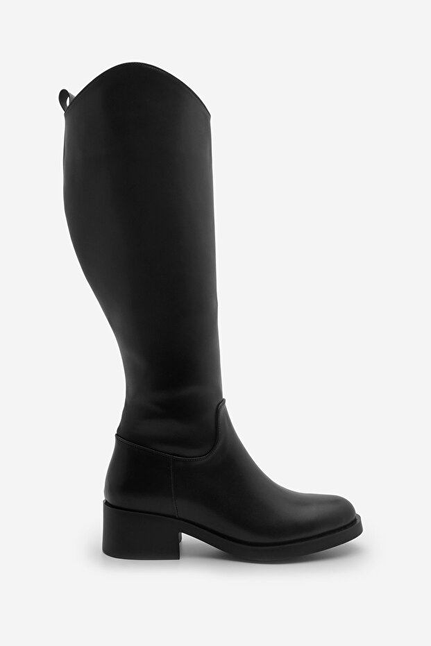 Női térdig magas cipzáras napi csizma Maypos fekete - 3