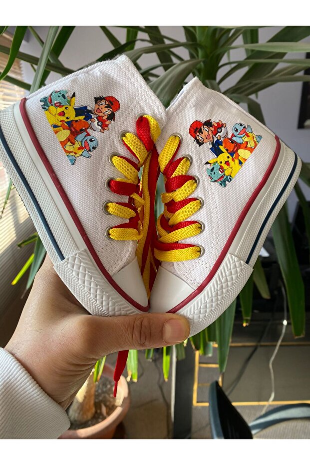 Pikachu Pokemon Printed Daily Linen Orthopedic Sneaker Shoes