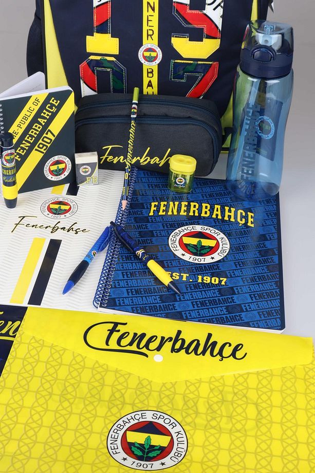 LİSANSLI FENERBAHÇE BÜYÜK BOY OKUL ÇANTASI,KALEM ÇANTASI,A4 2 ADET DEFTER,700 ML MATARA İLE KIRTASİY - 4
