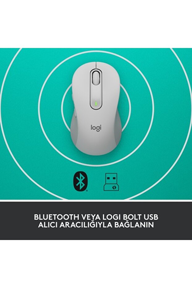 Signature M650 Küçük ve Orta Boy Sağ El Için Sessiz Kablosuz Mouse Beyaz 910-006255 - 6