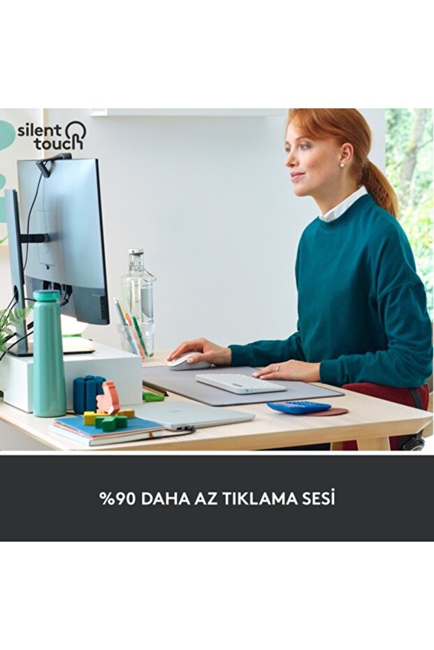 Signature M650 Küçük ve Orta Boy Sağ El Için Sessiz Kablosuz Mouse Beyaz 910-006255 - 4