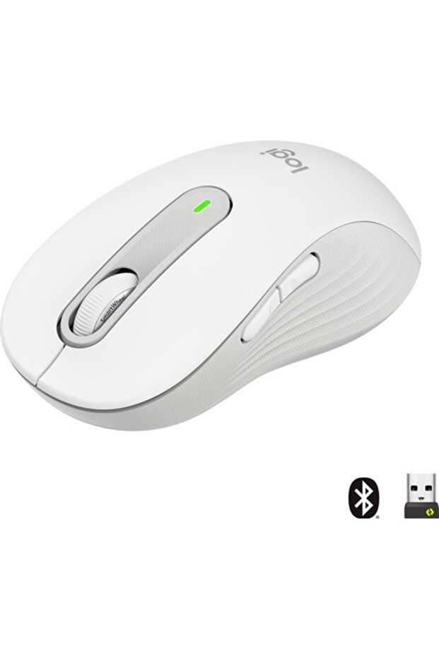Signature M650 Büyük Boy Sağ El Için Sessiz Kablosuz Mouse Beyaz 910-006238 - 1